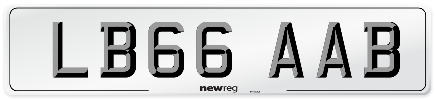 LB66 AAB Number Plate from New Reg